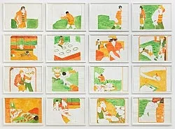 an exhibition organized by Diedrich Diederichsen amp Christopher Müller feat. Marcus Behmer, Stefan George, Rainer Werner Fassbinder, Hans Henny Jahnn, Lutz Bacher, Hans Kayser, Ludwig Gosewitz, Jordan Belson, Hapshash and the Coloured Coat, The Fool, Rogério Duarte, The Red KrayolaMayo Thompson, Walter de Maria, Sigmar Polke, Emil Schult, Isaac Abrams, John McCracken, Pedro Bell, Kai Althoff, Henrik Olesen, Öyvind Fahlström, Karlheinz Stockhausen, Sun Ra, Hartmut Geerken, Albert Oehlen, Jack Goldstein, Jutta Koether, Isa Genzken, Palermo, John Coltrane, Tony Conrad — Cosmic Communities Coming Out Into Outer Space Homofuturism, Applied Psychedelia amp Magic Connectivity — Exhibitions — Galerie Buchholz — Image 154