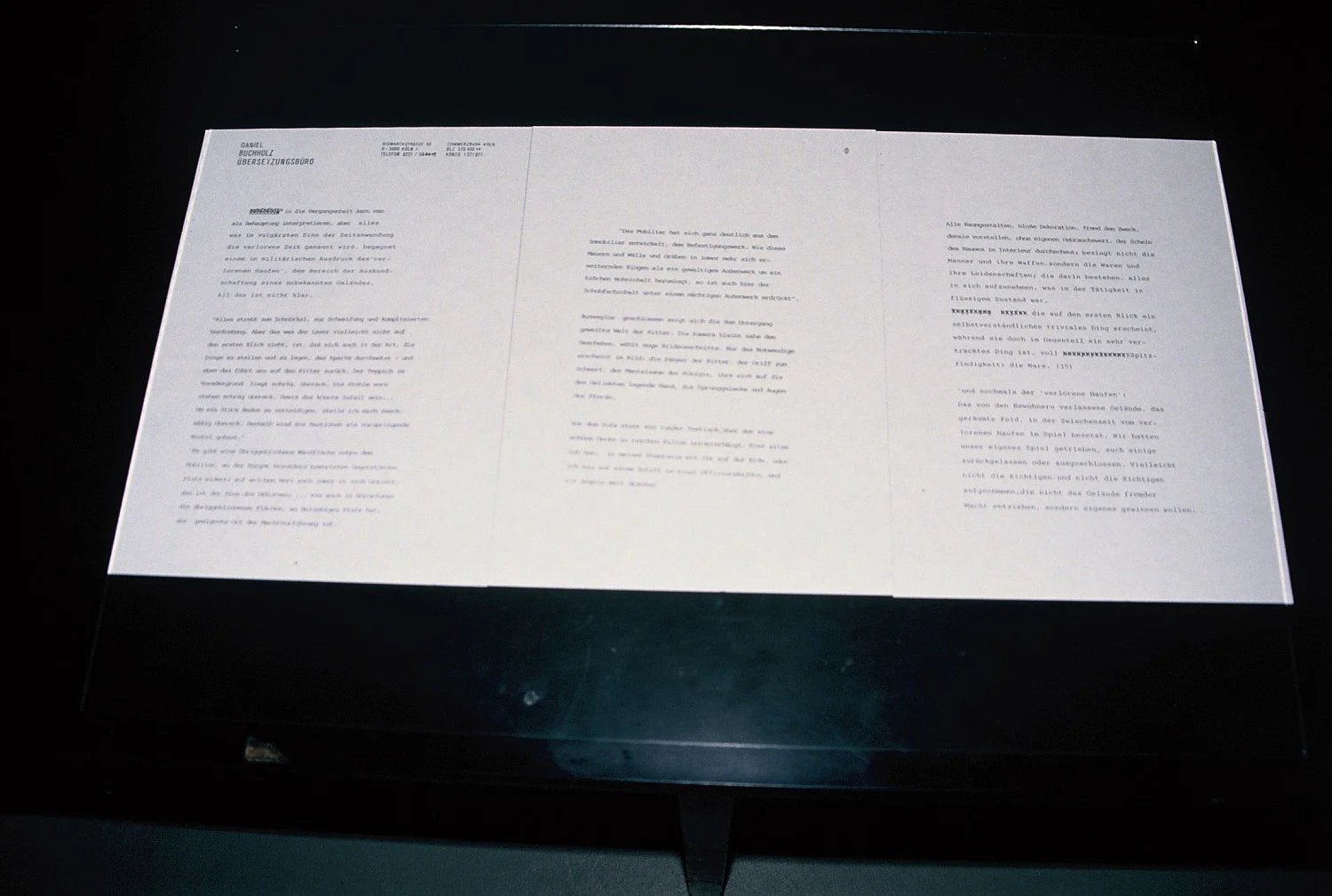 bersetzungsbro — Josef Strau — Exhibitions — Galerie Buchholz — Image 06
